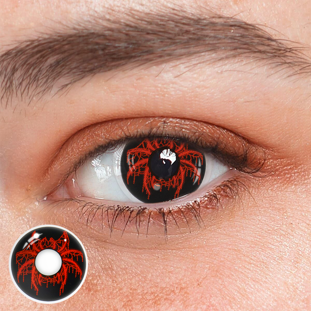Cosplay Spider Jade Red Coloured Contact Lenses